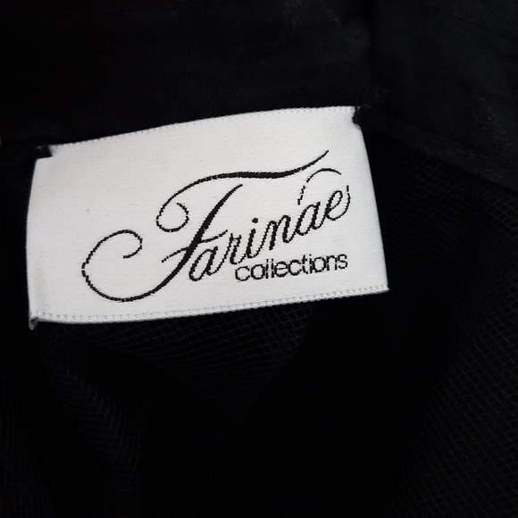 Farinae collections black full skirt floral design - Picture 6 of 8